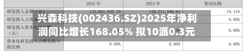 兴森科技(002436.SZ)2025年净利润同比增长168.05% 拟10派0.3元