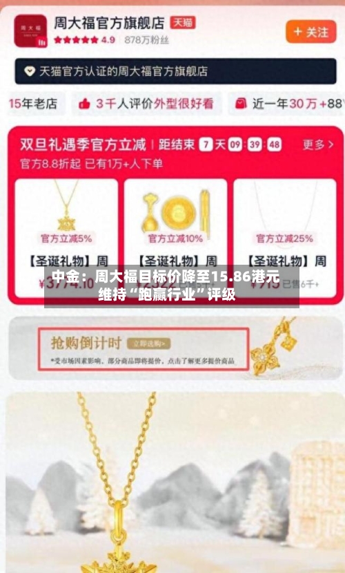 中金：周大福目标价降至15.86港元 维持“跑赢行业”评级