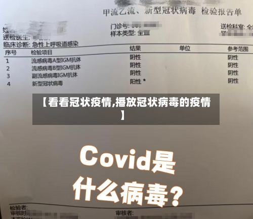 【看看冠状疫情,播放冠状病毒的疫情】