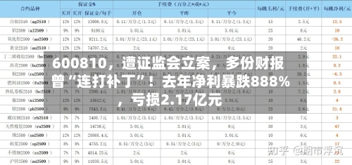 600810，遭证监会立案，多份财报曾“连打补丁”！去年净利暴跌888%	，亏损2.17亿元-第3张图片
