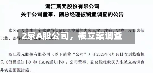 2家A股公司，被立案调查-第3张图片