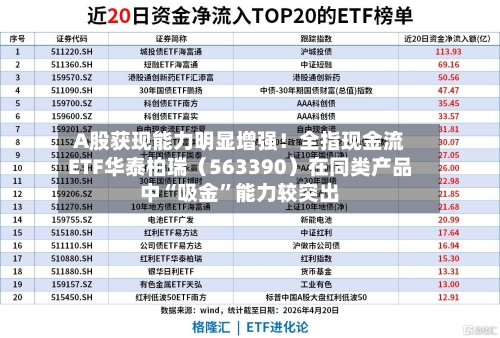 A股获现能力明显增强！全指现金流ETF华泰柏瑞（563390）在同类产品中“吸金	”能力较突出-第3张图片