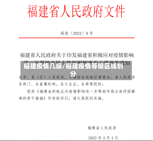 福建疫情几级/福建疫情等级区域划分