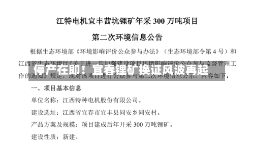 停产在即！宜春锂矿换证风波再起-第3张图片