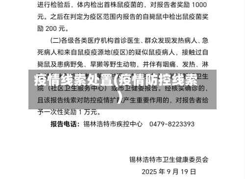 疫情线索处置(疫情防控线索)