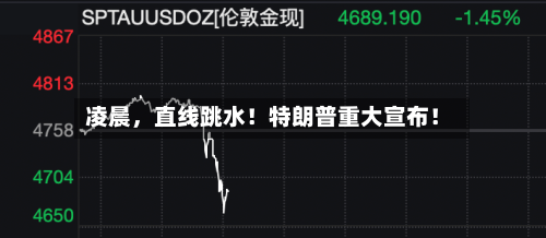 凌晨，直线跳水！特朗普重大宣布！