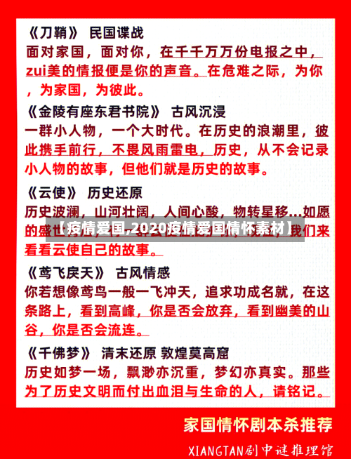 【疫情爱国,2020疫情爱国情怀素材】