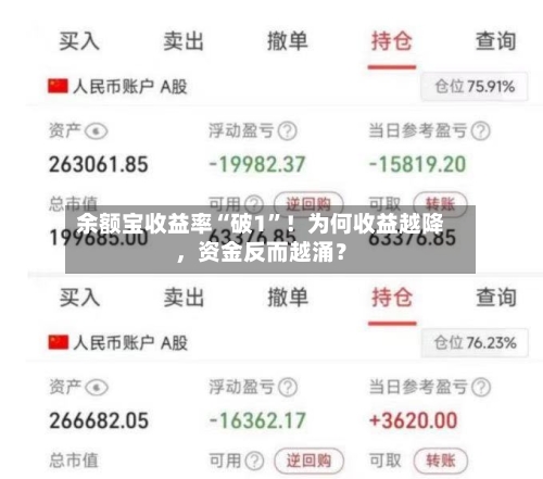 余额宝收益率“破1”！为何收益越降，资金反而越涌？-第3张图片