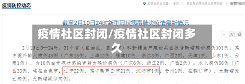 疫情社区封闭/疫情社区封闭多久
